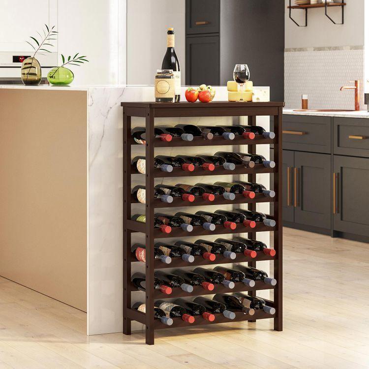 42-Bottle Wine Rack Free Standing Floor FredCo