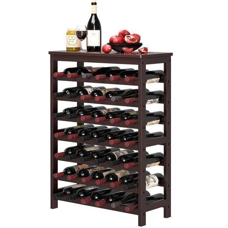 42-Bottle Wine Rack Free Standing Floor FredCo