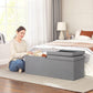 43.3 Inch Storage Ottoman with Flip-Up Lid, Light Gray FredCo