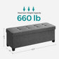 43.3 Inches Storage Ottoman Bench Gray FredCo