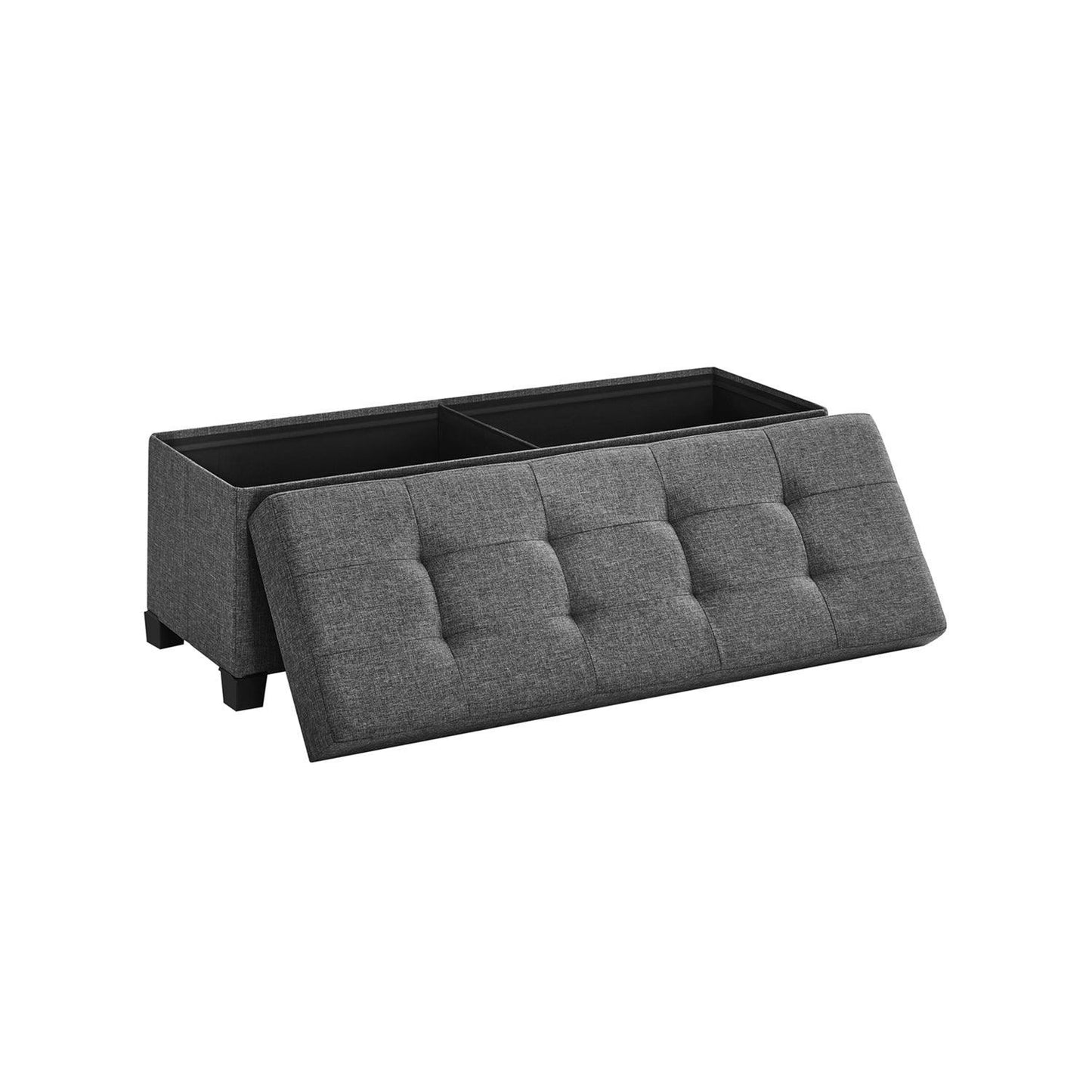 43.3 Inches Storage Ottoman Bench Gray FredCo