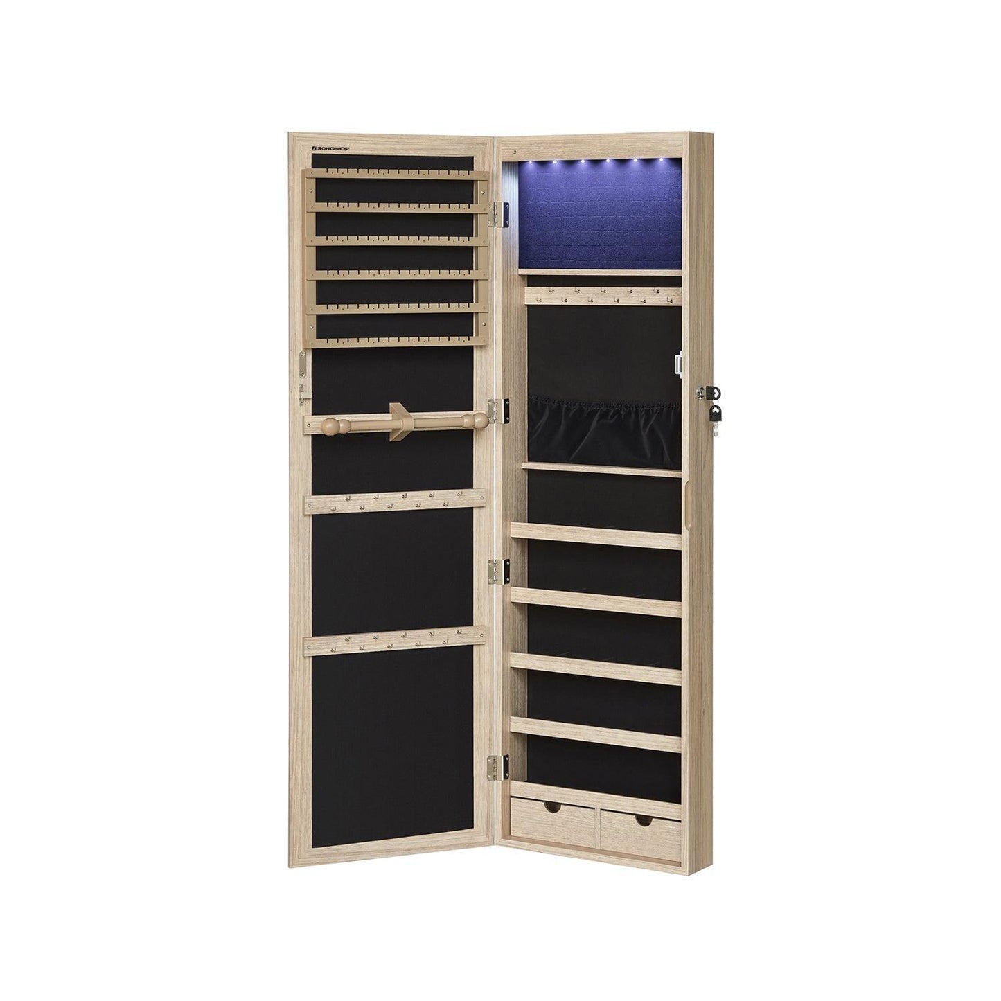 47.2-Inch Jewelry Cabinet with Lights White FredCo