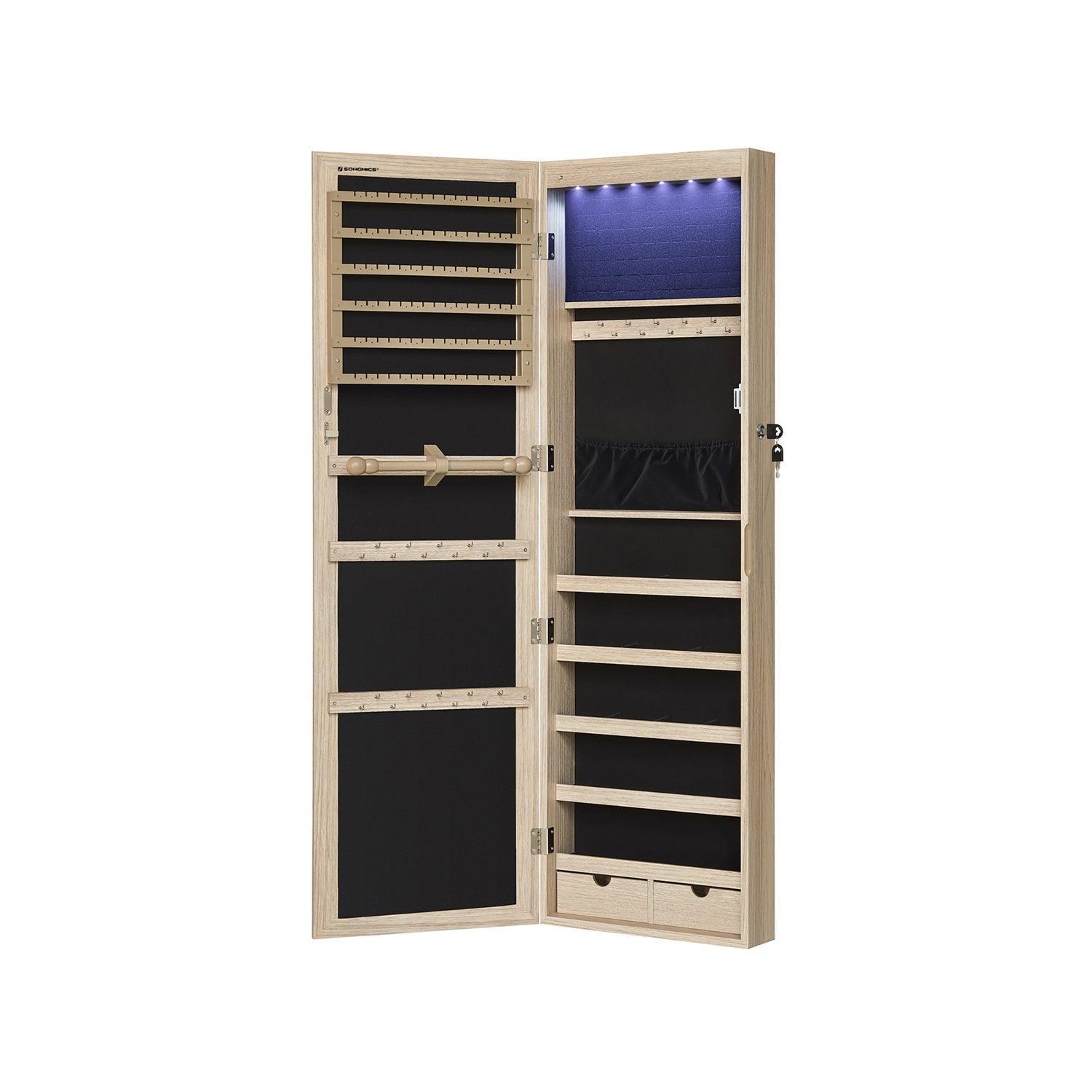 47.2-Inch Jewelry Cabinet with Lights White FredCo