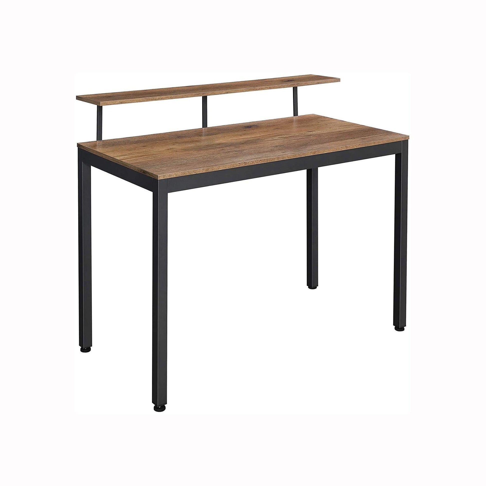 47.2” Metal Frame Computer Desk Brown FredCo