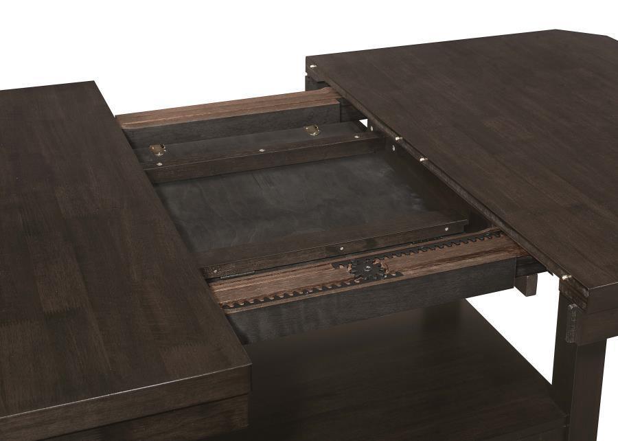 5 PC Set 193108-S5 Coaster Prentiss Extendable Rectangular Counter Height Table with Butterfly Leaf Cappuccino FredCo