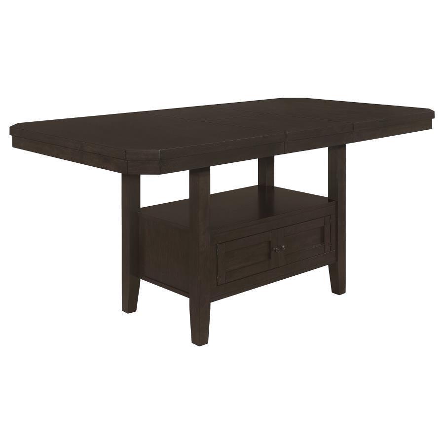 5 PC Set 193108-S5 Coaster Prentiss Extendable Rectangular Counter Height Table with Butterfly Leaf Cappuccino FredCo