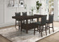 5 PC Set 193108-S5 Coaster Prentiss Extendable Rectangular Counter Height Table with Butterfly Leaf Cappuccino FredCo