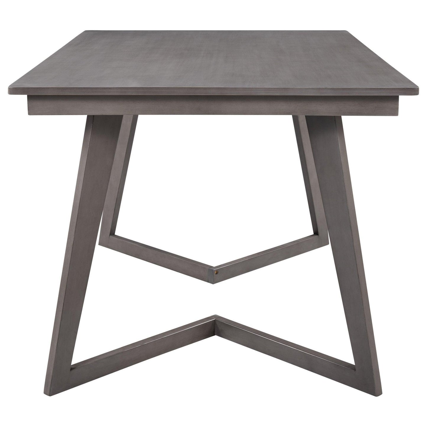 5-Piece Dining Set, Wood Rectangular Table with 4 Linen Chairs, Gray SH000133AAE FredCo