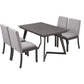 5-Piece Dining Set, Wood Rectangular Table with 4 Linen Chairs, Gray SH000133AAE FredCo