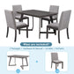 5-Piece Dining Set, Wood Rectangular Table with 4 Linen Chairs, Gray SH000133AAE FredCo