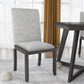 5-Piece Dining Set, Wood Rectangular Table with 4 Linen Chairs, Gray SH000133AAE FredCo