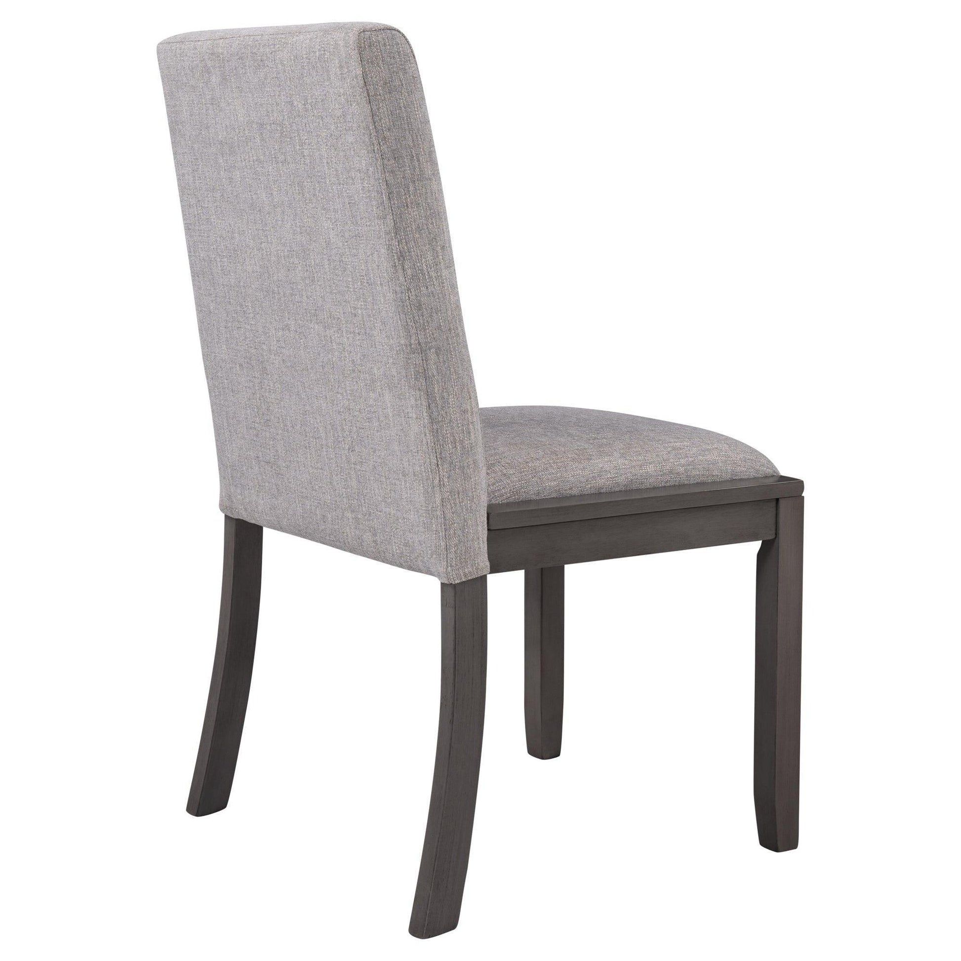 5-Piece Dining Set, Wood Rectangular Table with 4 Linen Chairs, Gray SH000133AAE FredCo