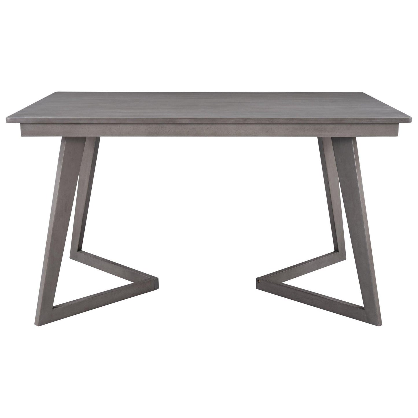 5-Piece Dining Set, Wood Rectangular Table with 4 Linen Chairs, Gray SH000133AAE FredCo