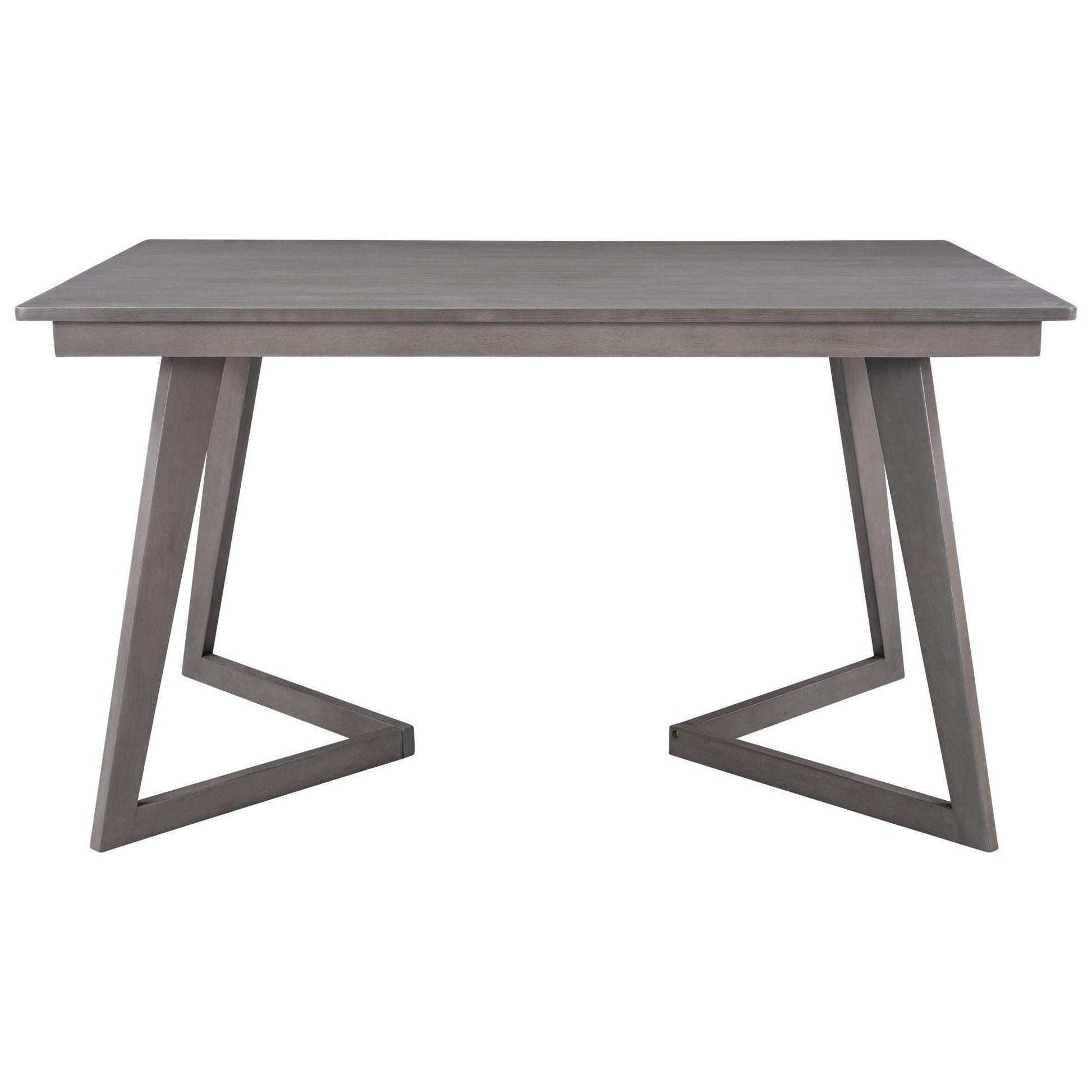 5-Piece Dining Set, Wood Rectangular Table with 4 Linen Chairs, Gray SH000133AAE FredCo