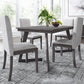 5-Piece Dining Set, Wood Rectangular Table with 4 Linen Chairs, Gray SH000133AAE FredCo