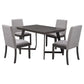 5-Piece Dining Set, Wood Rectangular Table with 4 Linen Chairs, Gray SH000133AAE FredCo