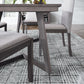 5-Piece Dining Set, Wood Rectangular Table with 4 Linen Chairs, Gray SH000133AAE FredCo
