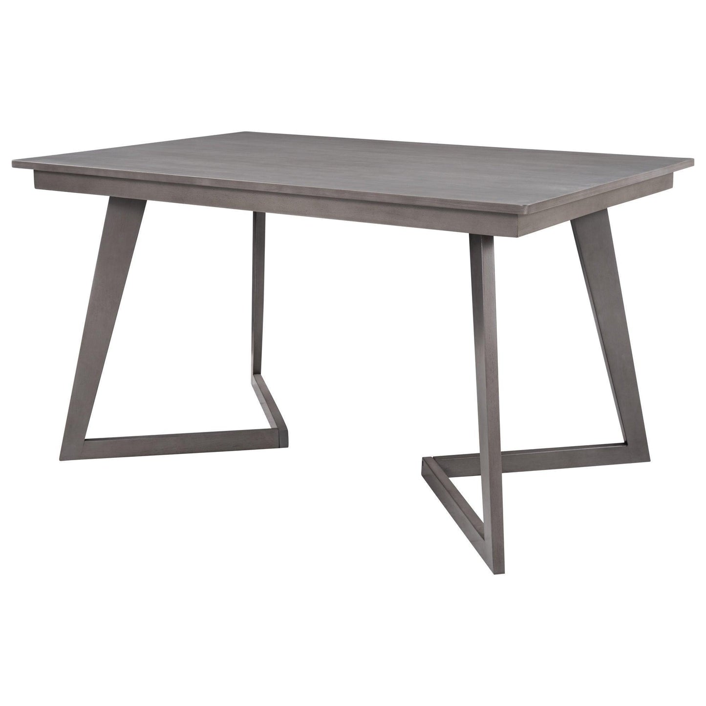 5-Piece Dining Set, Wood Rectangular Table with 4 Linen Chairs, Gray SH000133AAE FredCo