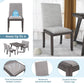 5-Piece Dining Set, Wood Rectangular Table with 4 Linen Chairs, Gray SH000133AAE FredCo