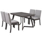 5-Piece Dining Set, Wood Rectangular Table with 4 Linen Chairs, Gray SH000133AAE FredCo