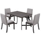 5-Piece Dining Set, Wood Rectangular Table with 4 Linen Chairs, Gray SH000133AAE FredCo