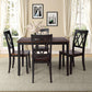 5-Piece Dining Table Set Home Kitchen Table and Chairs Wood Dining Set (Black+Cherry) SH000088AAB FredCo