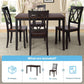 5-Piece Dining Table Set Home Kitchen Table and Chairs Wood Dining Set (Black+Cherry) SH000088AAB FredCo