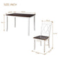 5-Piece Dining Table Set Home Kitchen Table and Chairs Wood Dining Set (White+Cherry) SH000088AAK FredCo