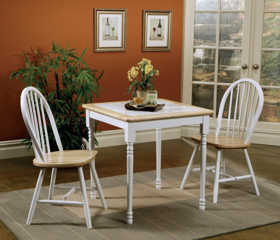 5-piece Square Dining Set Natural Brown and White 4191-S5 Coaster FredCo