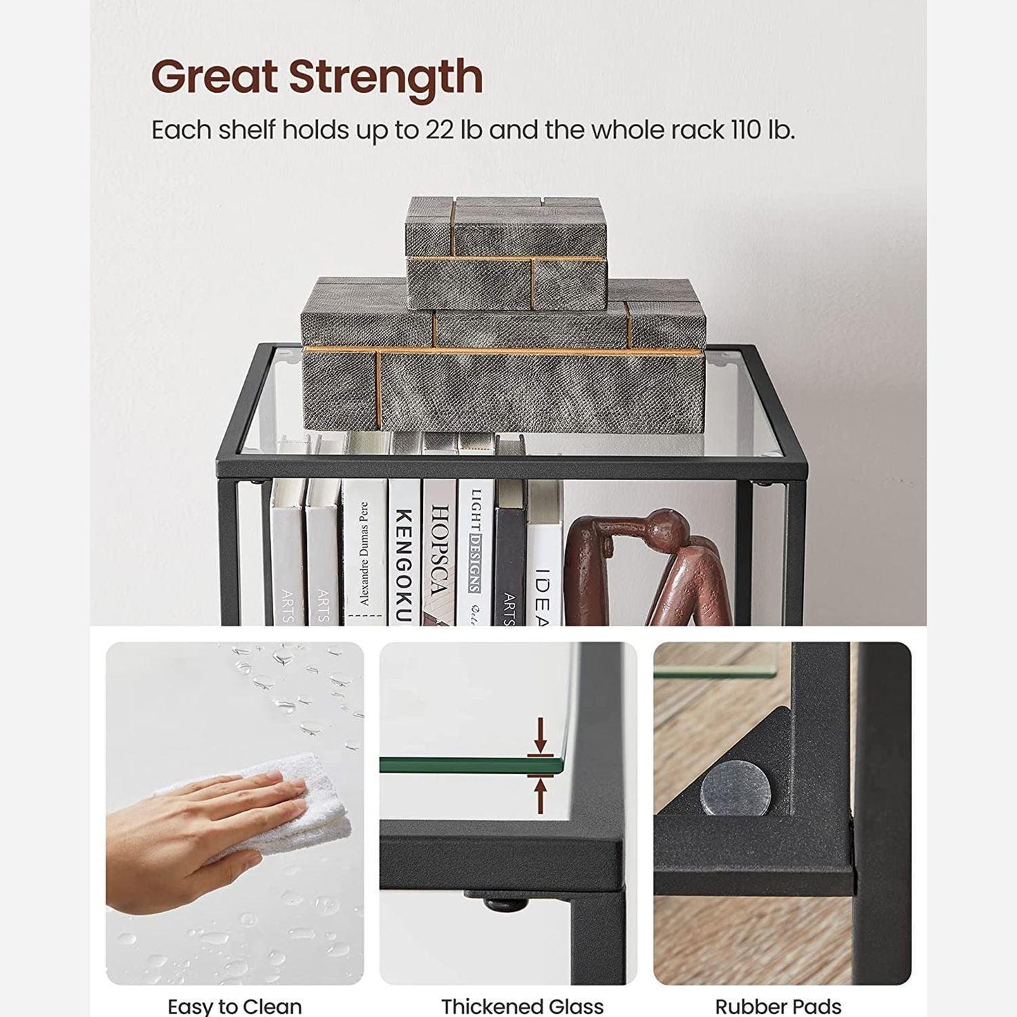 5-Tier Bookcase, Steel Frame Black FredCo