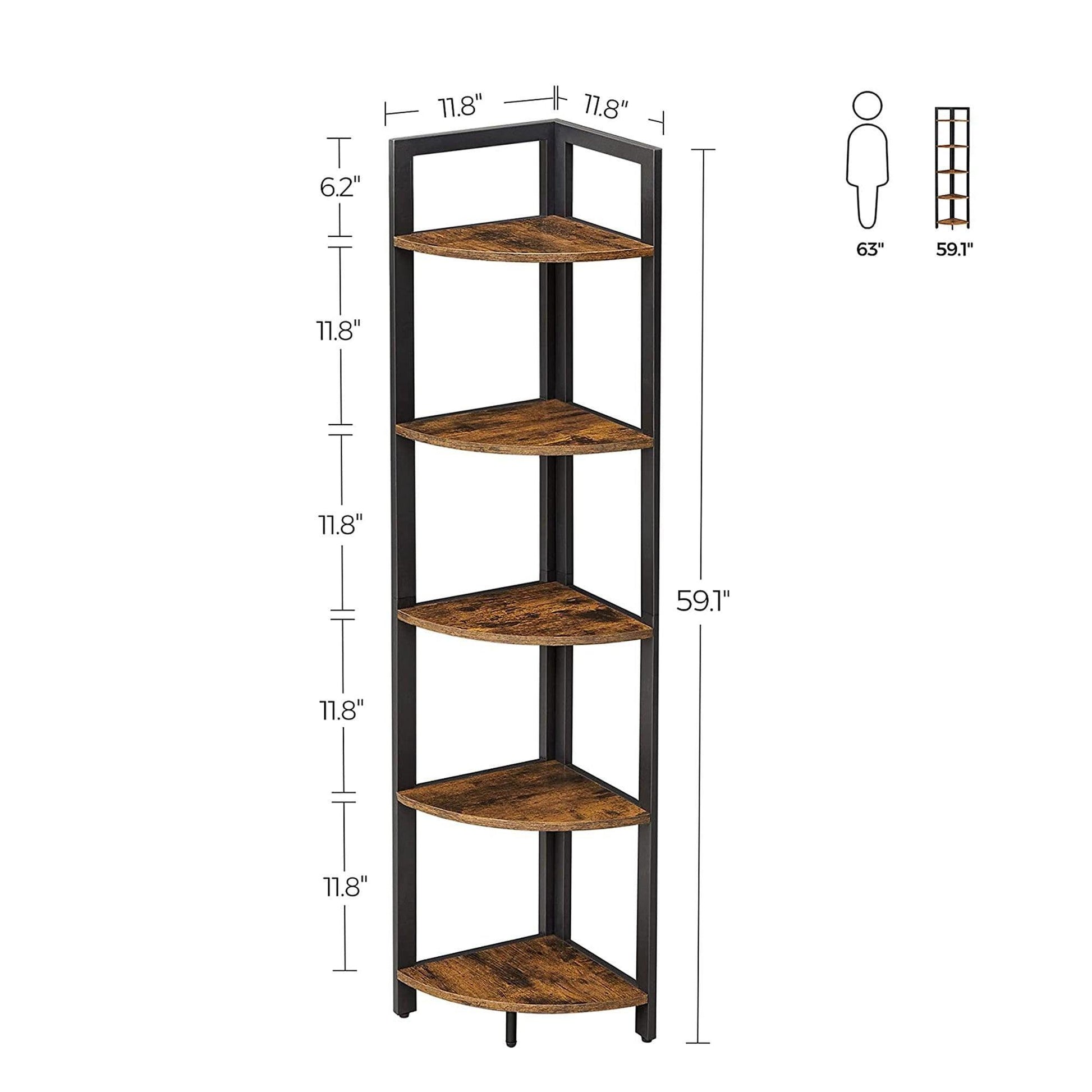 5 Tier Corner Bookshelf FredCo