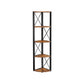5 Tier Corner Shelf, 63 Inch Tall, Brown FredCo