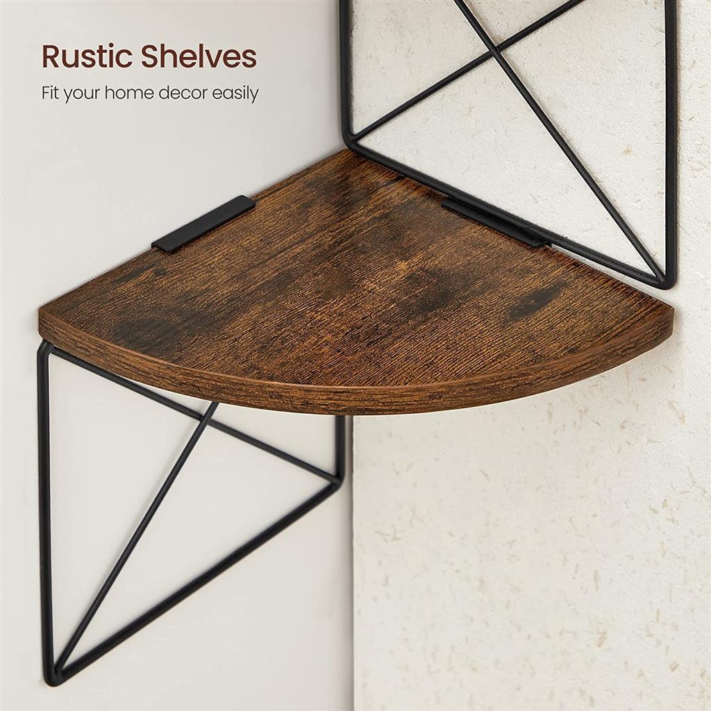 5-Tier Corner Shelf, Brown/Black FredCo