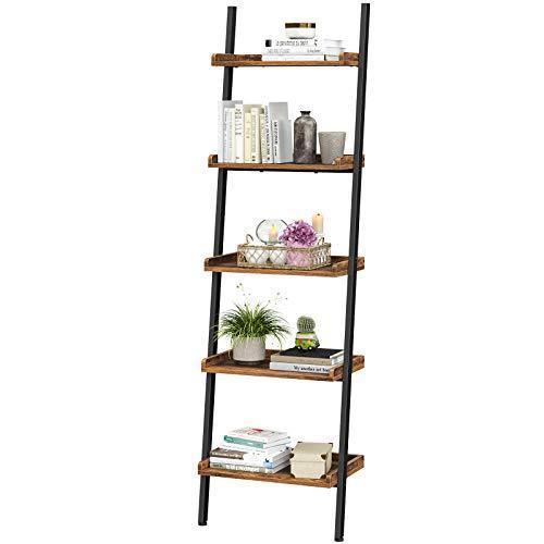 5-Tier Ladder Shelf Rustic Brown FredCo