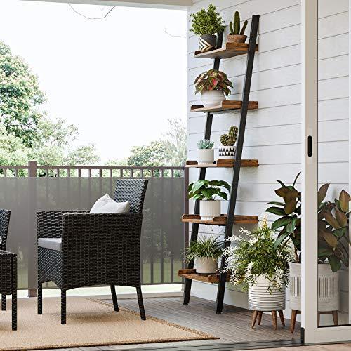 5-Tier Ladder Shelf Rustic Brown FredCo