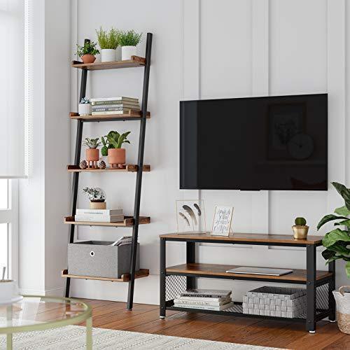 5-Tier Ladder Shelf Rustic Brown FredCo