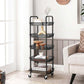 5-Tier Metal Storage Cart Black FredCo