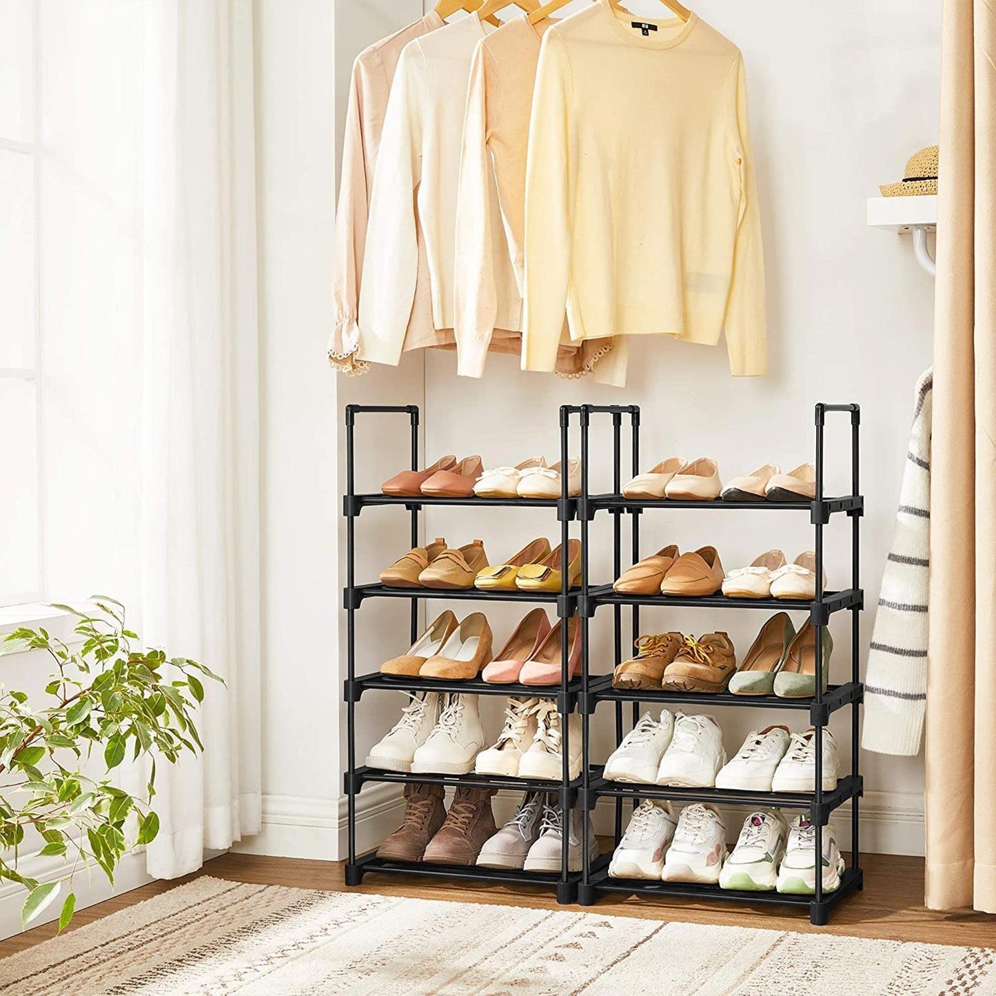 5-Tier Shoe Rack Black FredCo