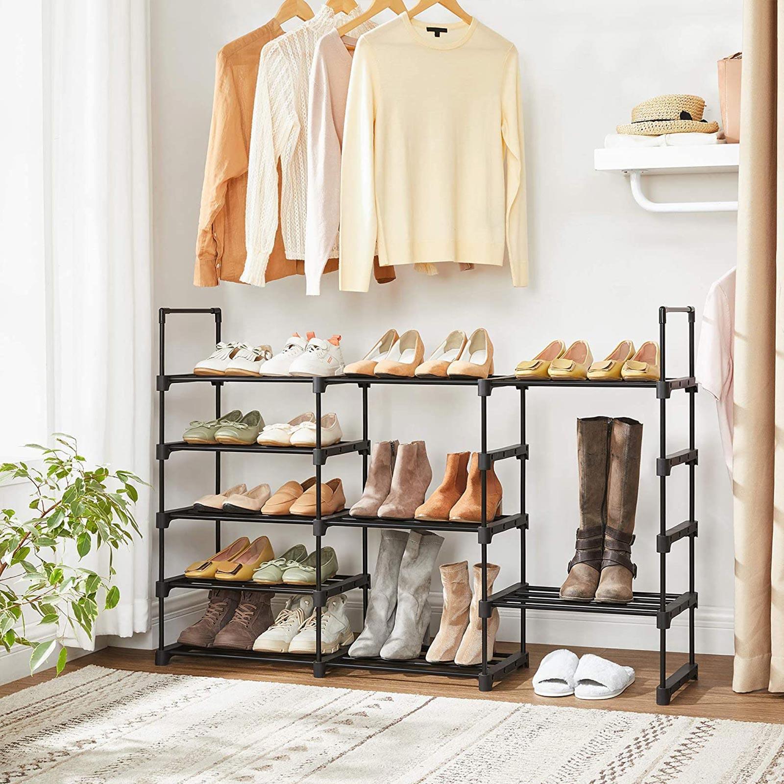 5-Tier Shoe Rack Black FredCo