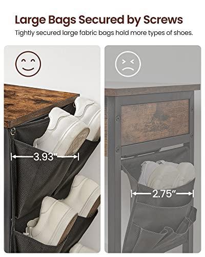 5-Tier Shoe Rack with 4 Fabric Shelves Coats FredCo