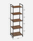 5-Tier Storage Rack, Rustic Brown and Black FredCo