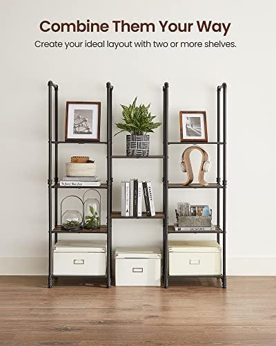 5-Tier Storage Rack, Rustic Brown and Black FredCo