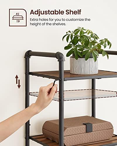 5-Tier Storage Rack, Rustic Brown and Black FredCo