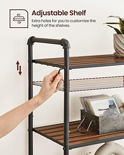 5-Tier Storage Shelf, 24” Rustic Brown and Black FredCo