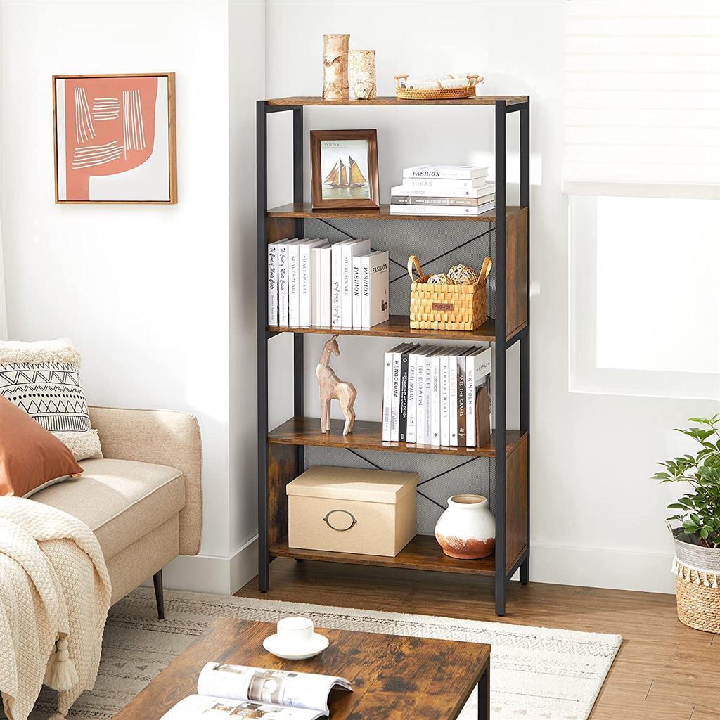 5-Tier Storage Shelf Rustic Brown FredCo