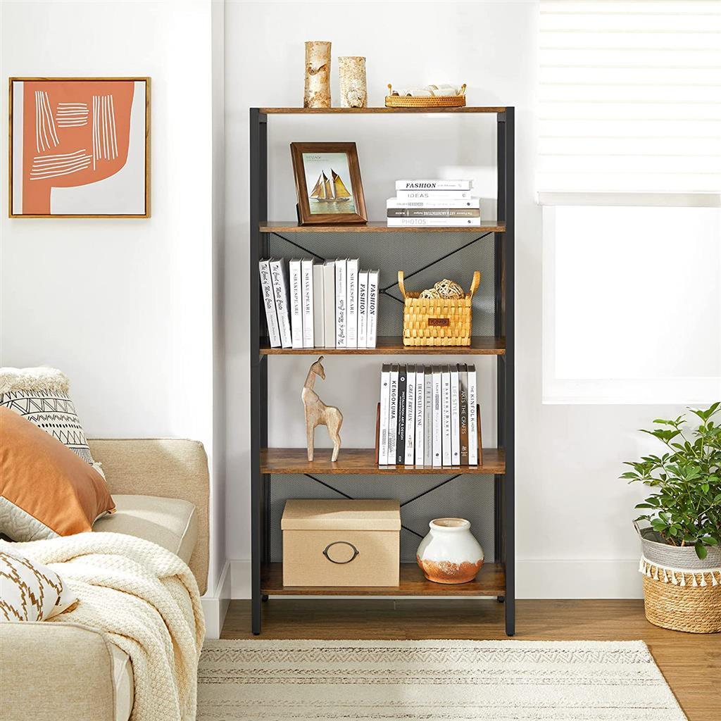 5-Tier Storage Shelf Rustic Brown FredCo