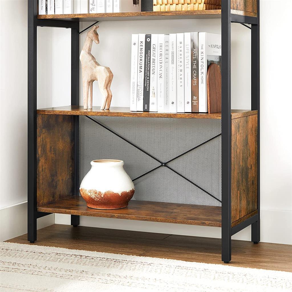 5-Tier Storage Shelf Rustic Brown FredCo