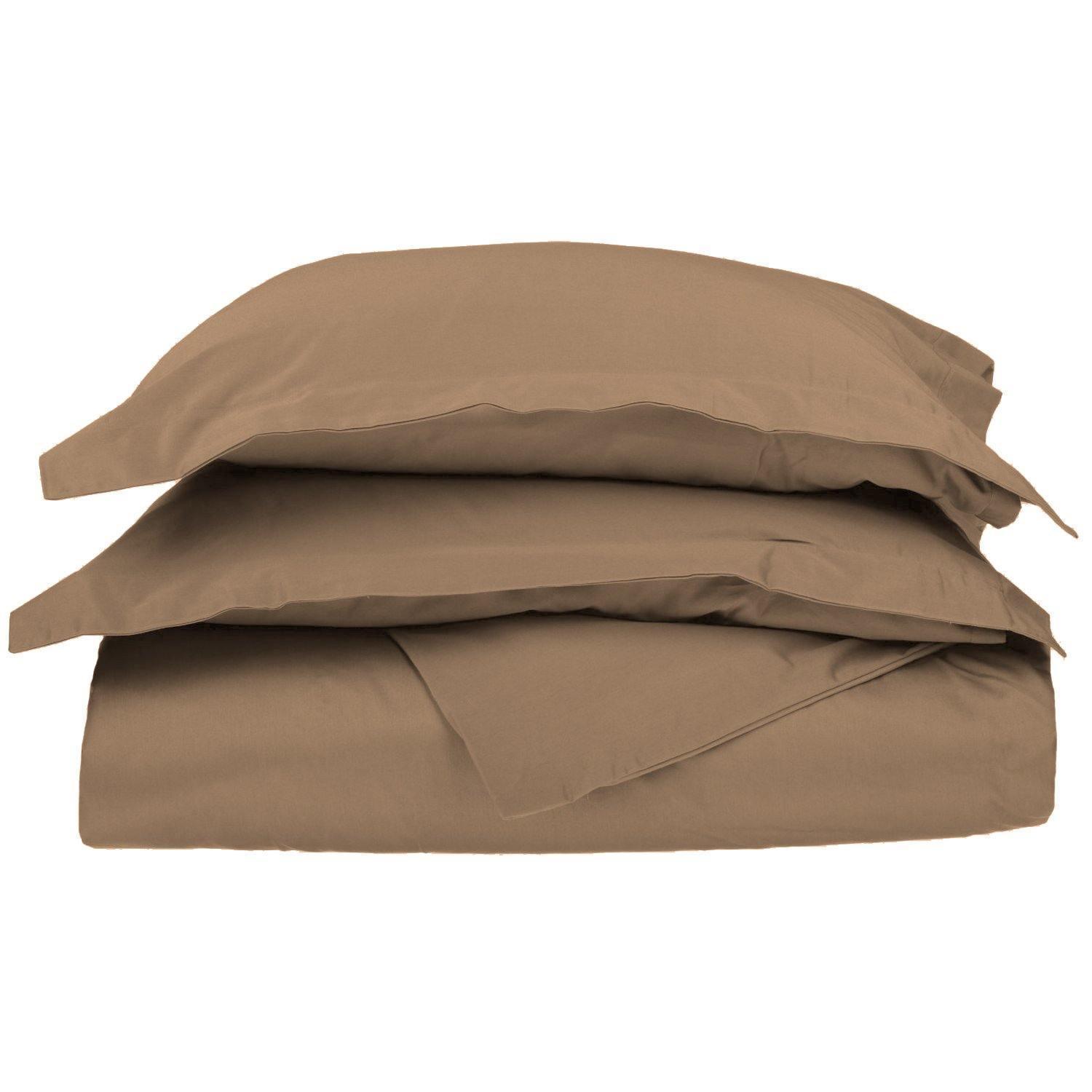 500-Thread Count 100% Cotton Solid Duvet Cover and Pillow Sham Set FredCo