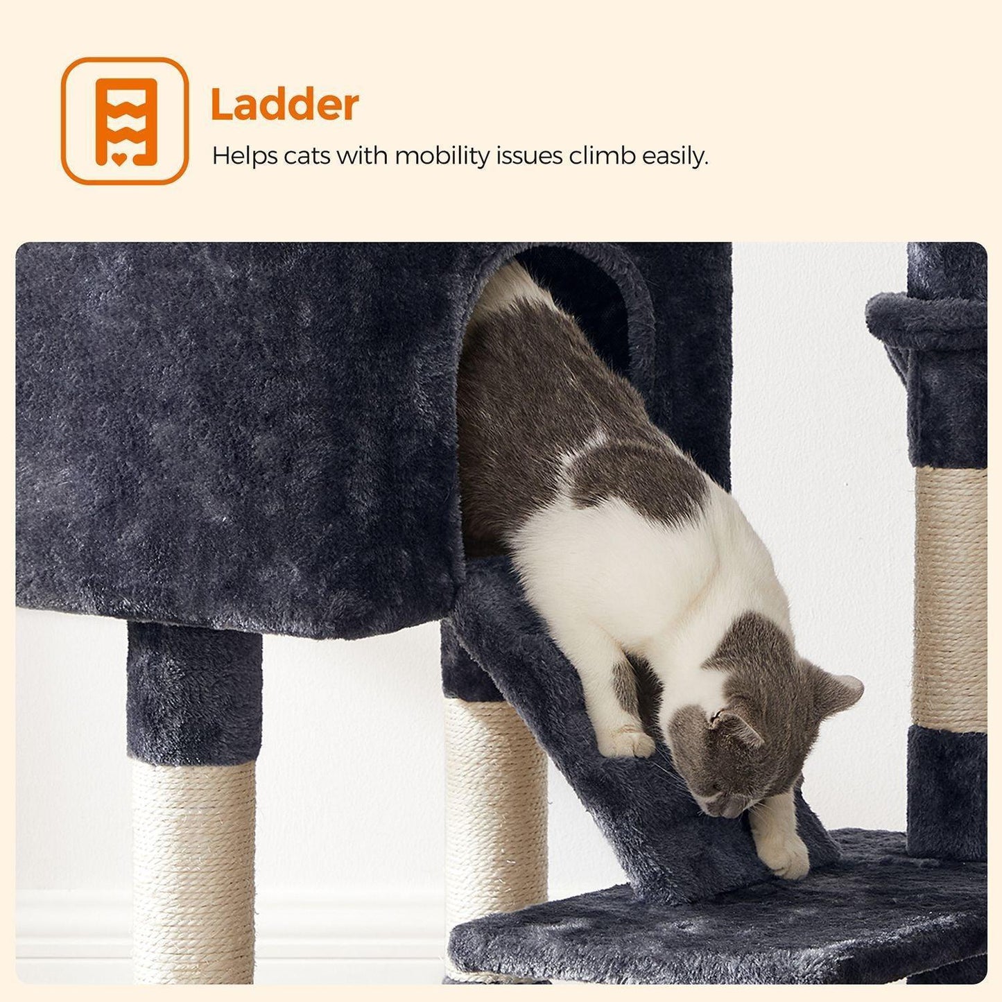 55.9-Inch Large Cat Tower with Bed FredCo
