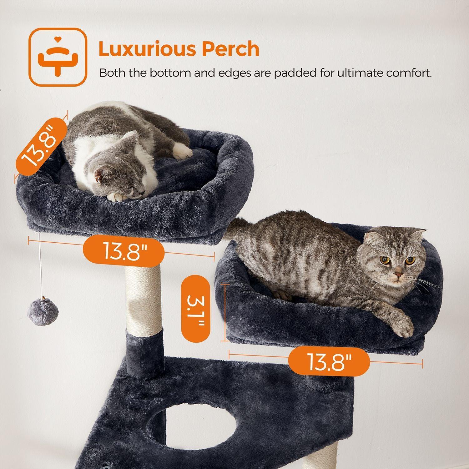 55.9-Inch Large Cat Tower with Bed FredCo